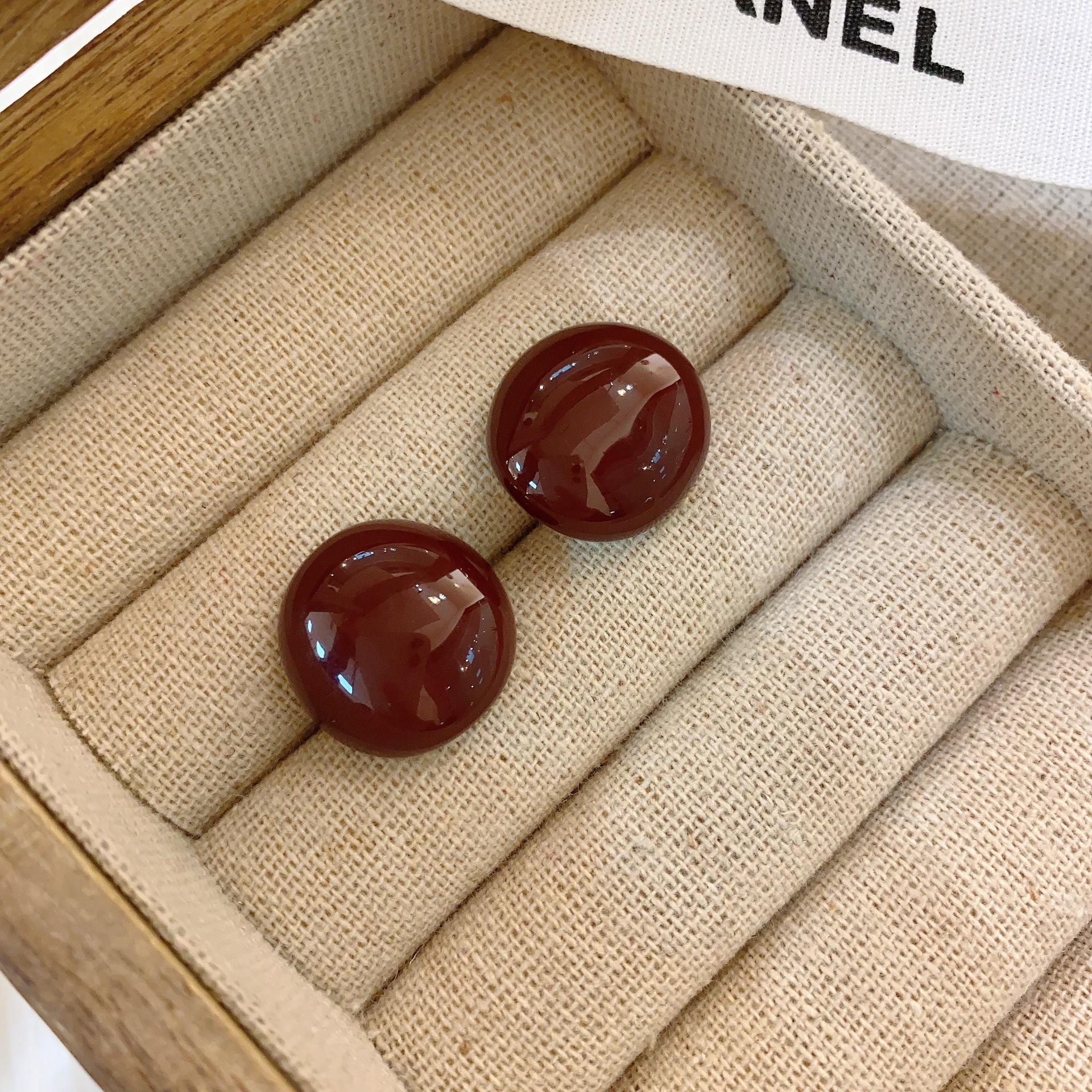 

Французские ретро серьги-пусеты из эмали Майард с капельной глазурью, дизайн в стиле булочек на пару, высококачественная легкая роскошь