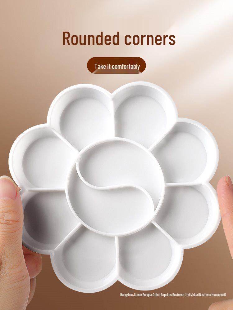 Large Plum Blossom Palette for Art Students - Thickened Mixing Dish for Children's Gouache & Watercolor