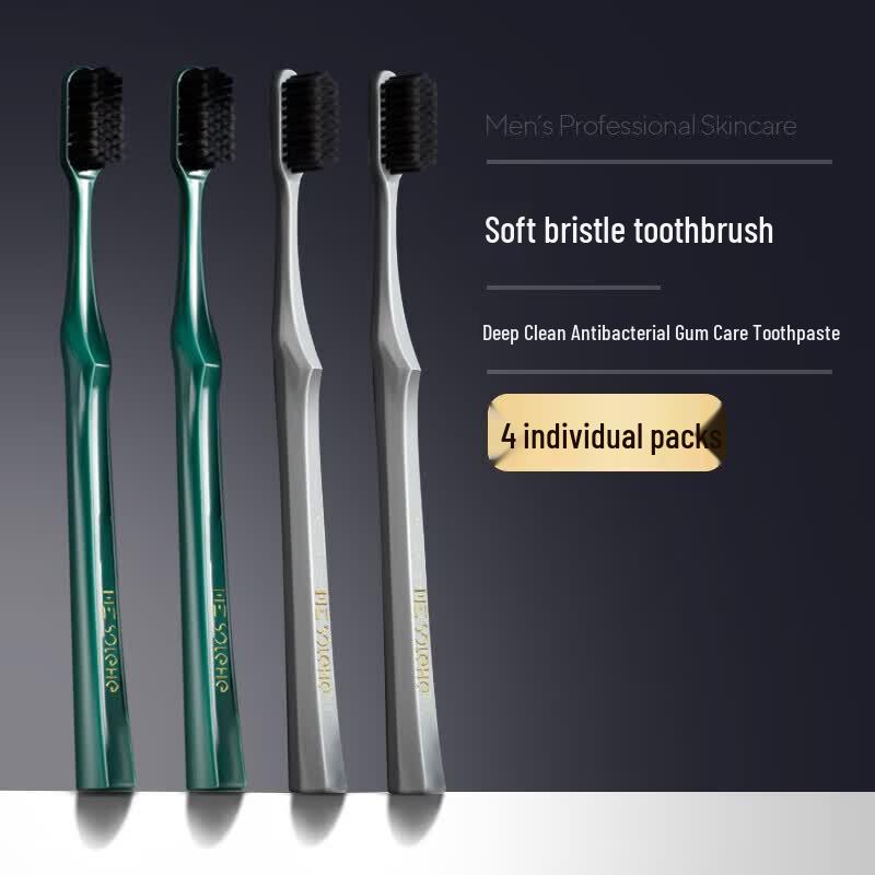 Binchotan Charcoal Soft Toothbrush 4-Pack (Small Head)