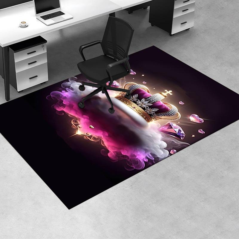 Chair Mat: Luxury Crown Design Office Carpet Oversized Rug for Home Decor, Sofa Cover, Gift Idea, Suitable for Bedroom, Living Room, Various Rooms