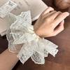 White Lace Bow Scrunchie – Korean Style Hair Accessory