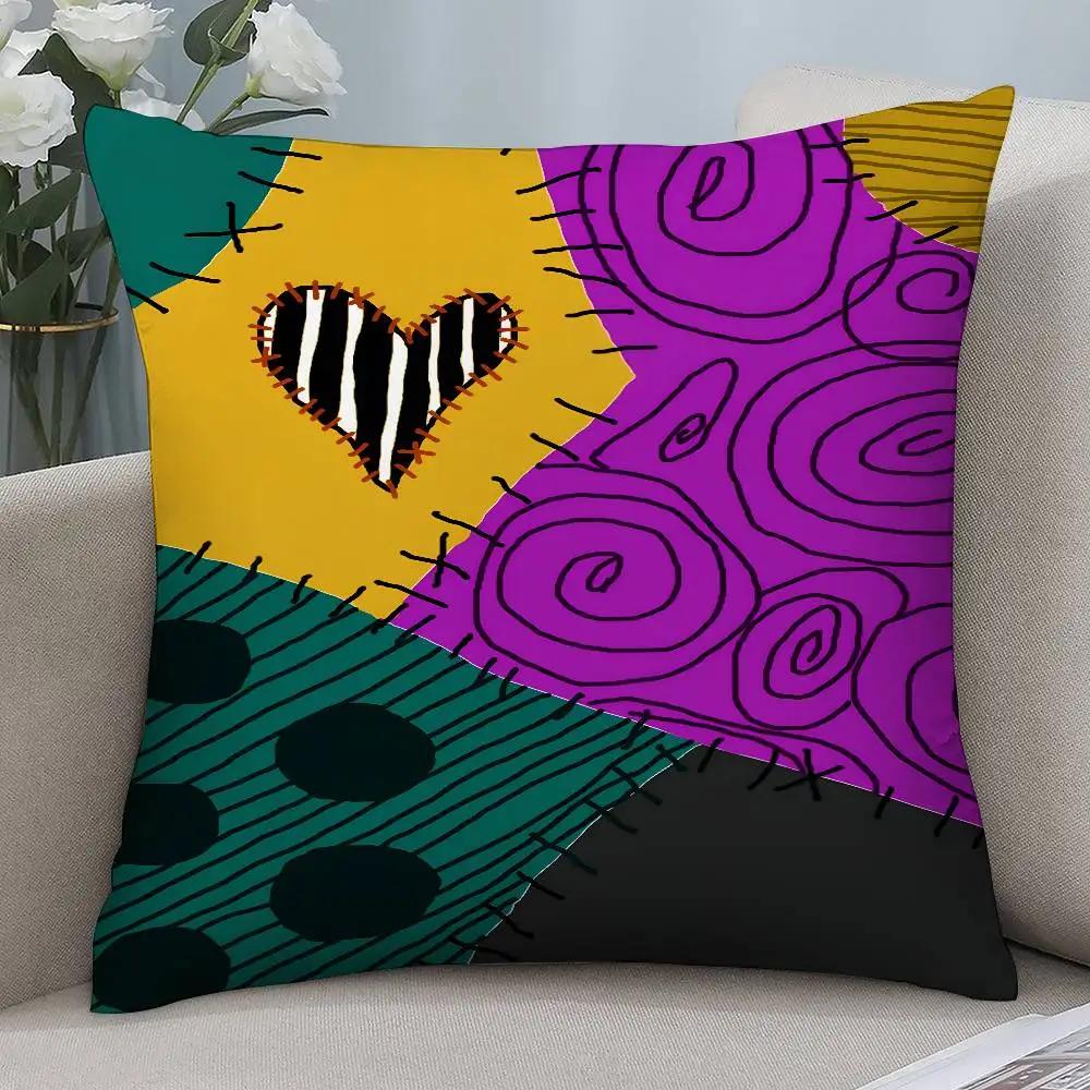 Fashion Patch Pillow Case Short Plush Double Sided Print Square Throw Pillow Covers Sofa Home Cushion Decor