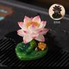 Color Changing Tea Pet Lotus Frog Figure Handmade Clay Ceramic Decor for Tea Table Office Desk Gift Zen Home Ornament