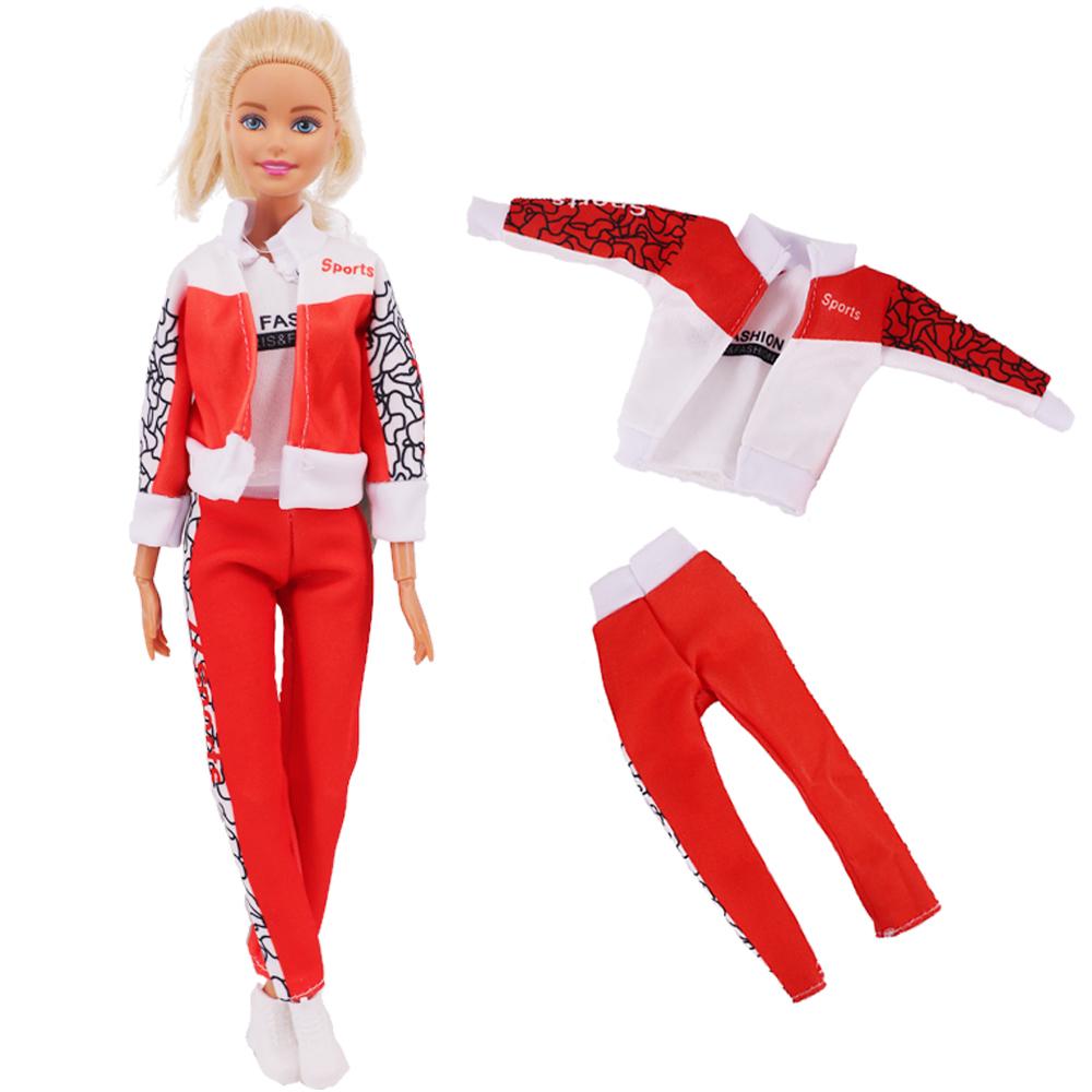 Puppenkleidung Sportbekleidung Outfit Kleid Mode Mantel Kapuzenpullover Oberteil Hose Hüte Kleidung für 30 cm Puppe & 1/6 BJD Puppenzubehör Spielzeug