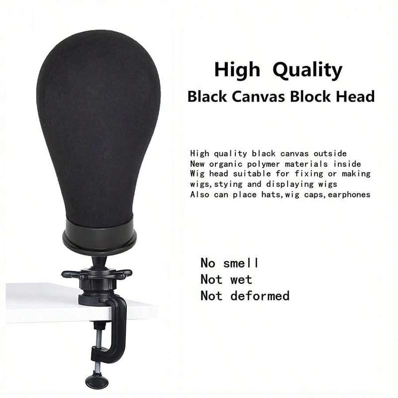 22 Inch Mannequin Head With Stand Canvas Head Wig Model With Mount Hole For DIY Wig Making