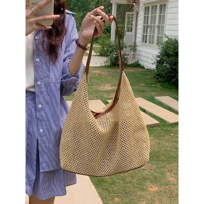 Hand-woven Bag designed for Women s New Design Trendy and Fashionable Classic Tote Bag Straw Woven Bag Versatile Large Capacity Shoulder Bag