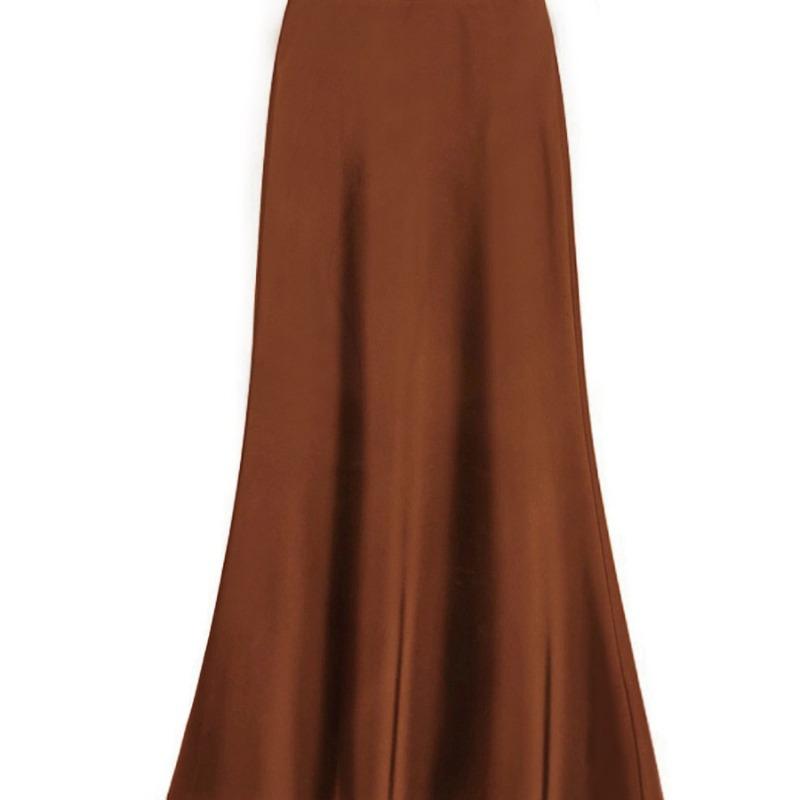 Jarní novinka Slim Fit Saténové sukně s vysokým pasem Dámská Móda Léto Jednobarevné Volné Dlouhá sukně do A Dámská Elegantní Dámská sukně s vysokým pasem Ležérní 25957