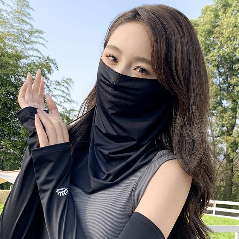 Breathable Soft Ice Silk Uv Sun Protection Face Mask Adjustable Summer Outdoor Activities Unisex Face Scarf
