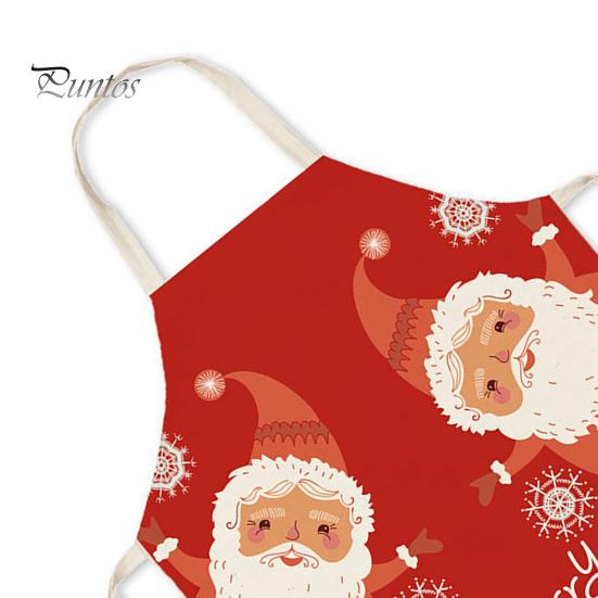 Waterproof Oil Proof Grill Apron Christmas Apron, Santa Claus/Elk/Gingerbread Man/Snowman Print Cooking Bib, Theme Baking Uniform Non-woven