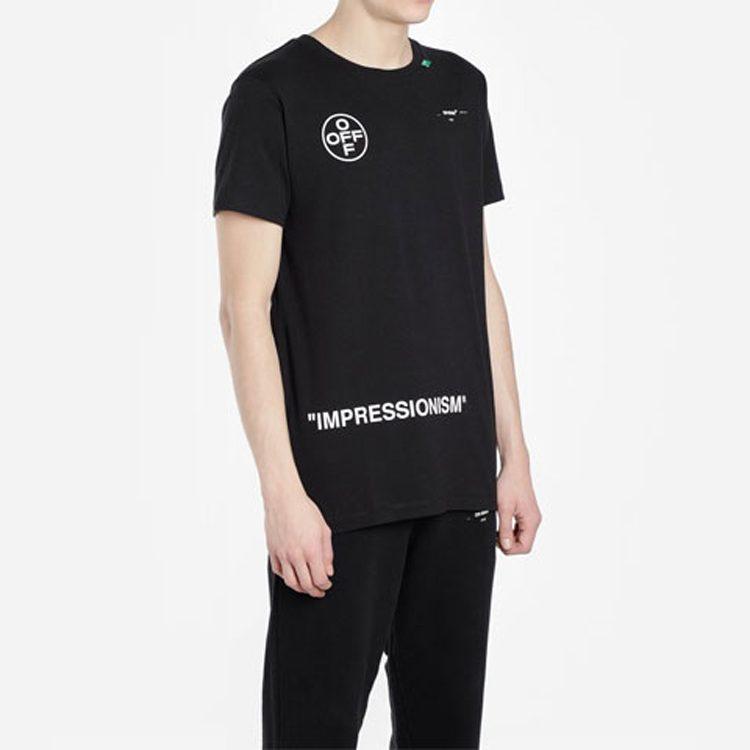 OFF WHITE SS19 T Shirts Men's Crew Neck Moderate Straight Fit OMAA027R191850151028