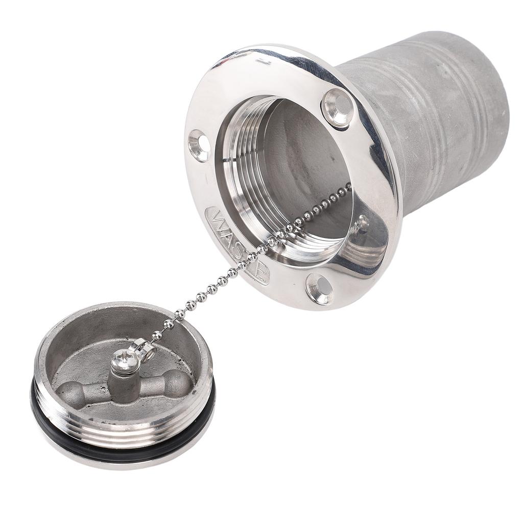 50mm 2in Boat Fuel Deck Filler Polished 316 Stainless Steel Deck Fill Filler for Yachts Speedboats RVs
