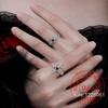925 Sterling Silver Jewelry Geometric Red Zircon Cross Crown Finger Rings for Women Wedding Party Jewelry For Girls Friend Gift