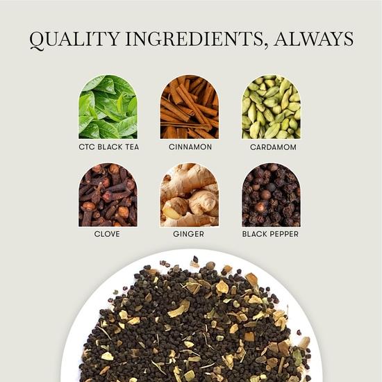 LUXMI Estates Masala Chai Powder 100Gm Pack | Chai Adda-Bari | Organic Black Tea, Indian Spice Chai Enriched With Cinnamon & Cardamom | Energy Booster