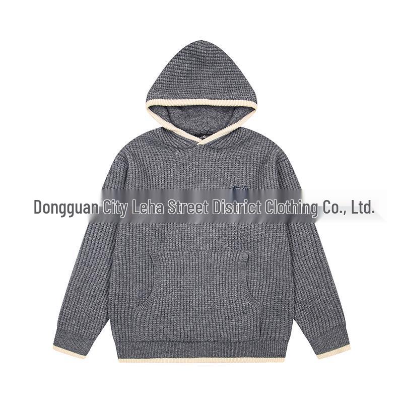 European-American Autumn 2026 Retro Waffle Knit Logo T-Shirt