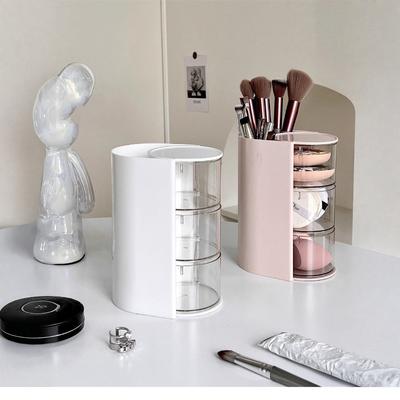 Drehbarer Make-up-Organizer Kosmetik-Halter für Schwämme Pinsel Lippenstifte