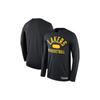NBA Los Angeles Lakers Solid Color Round Neck Letter Logo Training Long Sleeve T-Shirt Men Tops Black DA5967-010