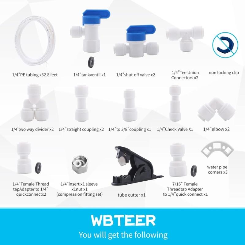 Flexible Ice Makers Water Line Connection Kits With Food Grade Tubing & Fitting Suitable For Household Appliance Hookup