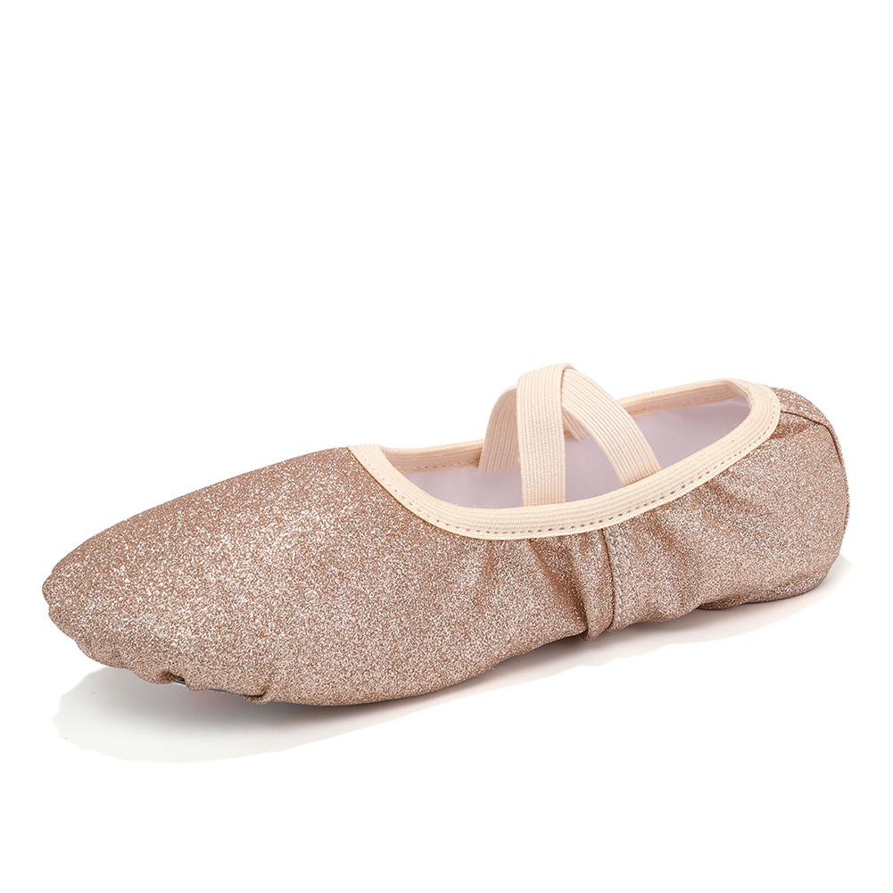 Ballet Shoes for Girls Glitter Ballet Dance Shoes Leather Dance Slippers Full Sole Ballet Dance Flats for Childrens Kids Toddler for Dance