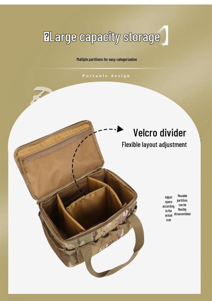 Large Capacity Tactical Outdoor Storage Bag for Camping and Picnic Gear