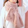 Soft Plush Faux Fur Scarf Thicken Warm Neck Protector Fashion Shawl Scarves  for Women