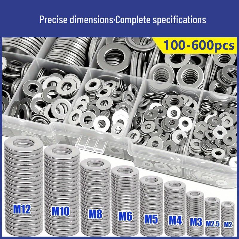 Cross-Border Flat Washers & O-Rings Sealing Gasket Set (100/200/400/600 Pieces)