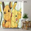 Dragon Ball Z Majin Buu (Fat Buu) Cheerful Pose Scene 2D Print Waterproof Shower Curtain, Vibrant Solid Purple Background With P