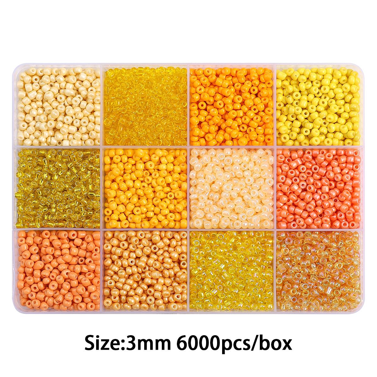 

6000 шт./компл. набор бисера 3 мм, набор стеклянных бусин для DIY, аксессуары для изготовления ювелирных изделий, очаровательные бусины 3mm 1set/box