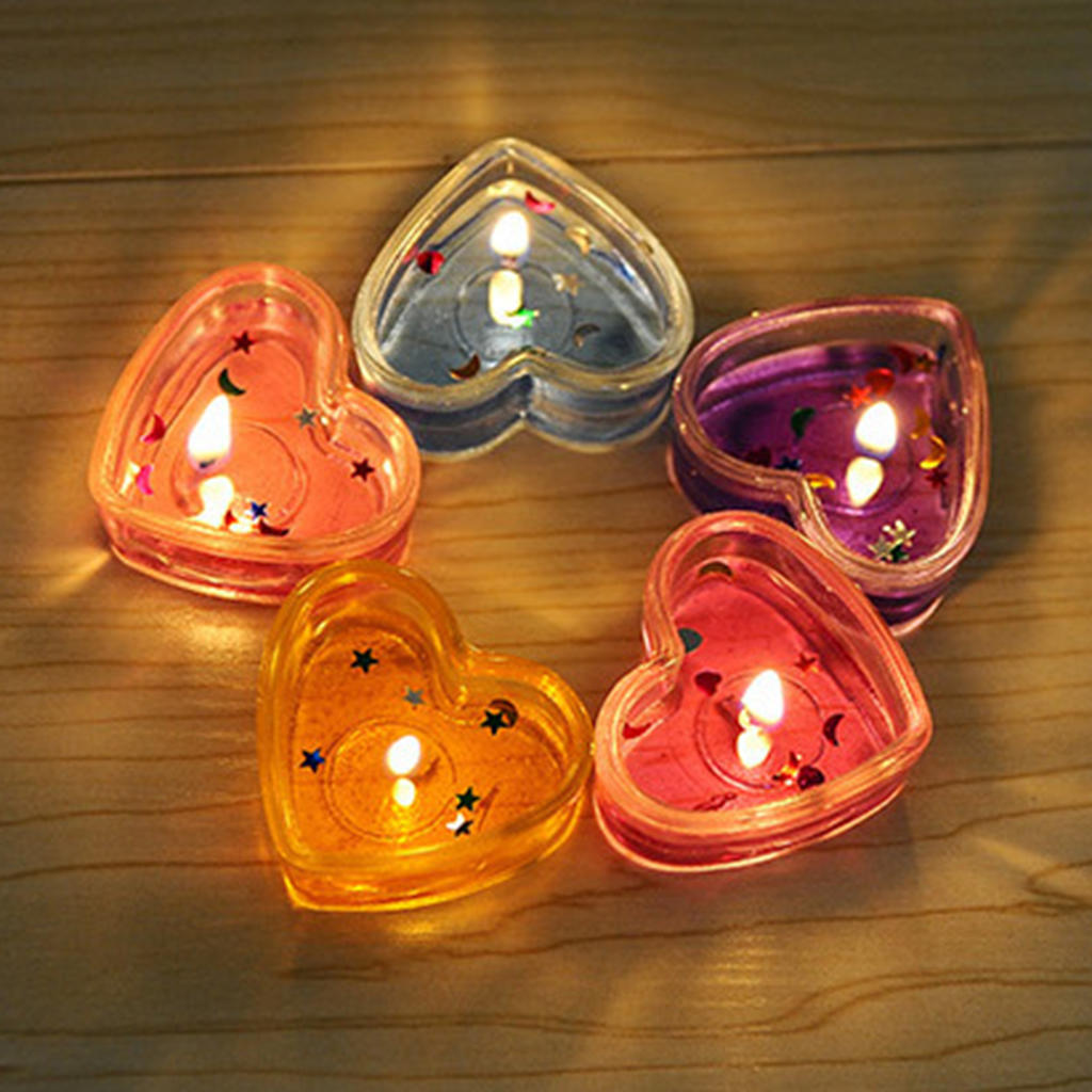 100 Pcs DIY Candle Making Mold Circular Butterfly Love Shape Clear Tealight Holder Plastic Wax Cups for Birthday Home Aromatic