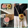 Woven Sunflower Phone Bag With Flap Closure For Daily Use And Urban Style