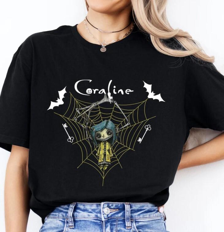 Horror Coraline Movie Shirt Halloween Coraline Shirt Coraline Movie Halloween Unisex T-Shirt XXXL