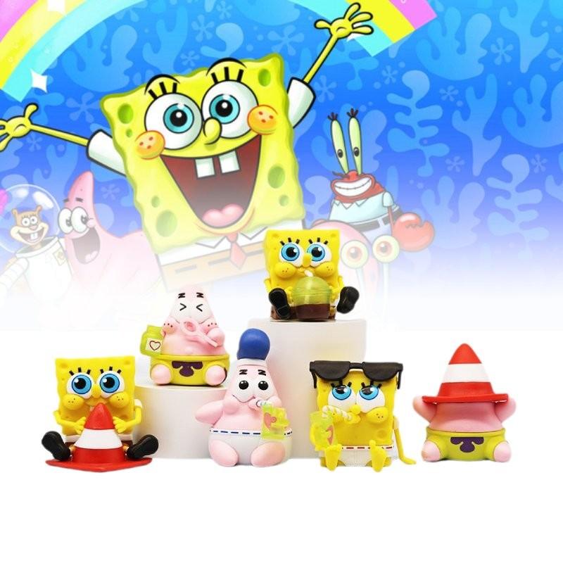 Adorable Sponge Friends Collectible Figures Starfish Pvc Toys For Anime Enthusiasts