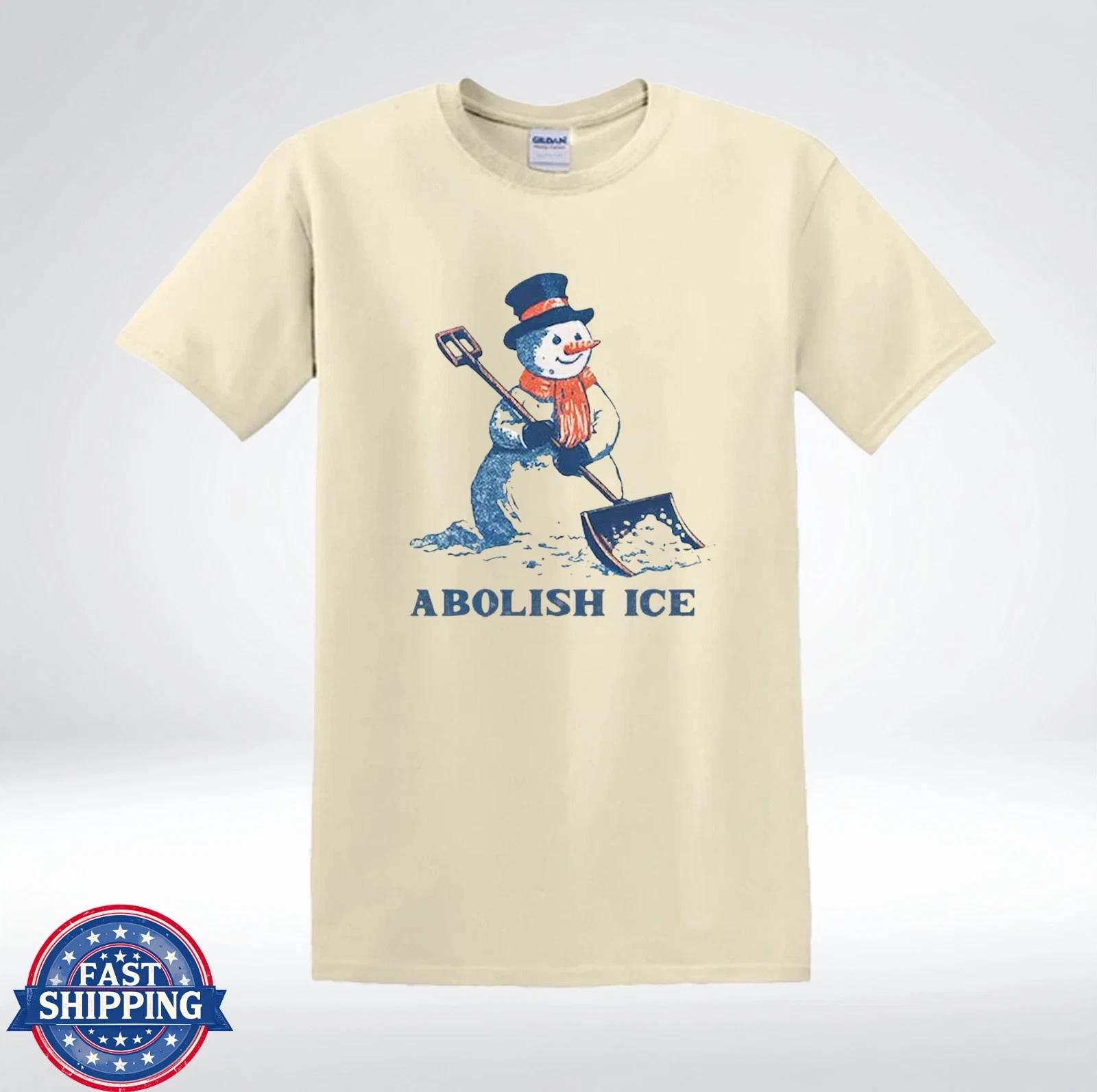 Abolish ICE Snowman Protest Vintage Graphic T-Shirt L