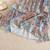 Vacation-Style Floral Print Suspender Dress Summer Girls' Clothing Backless Dress Waist-Cinching Beach Dress