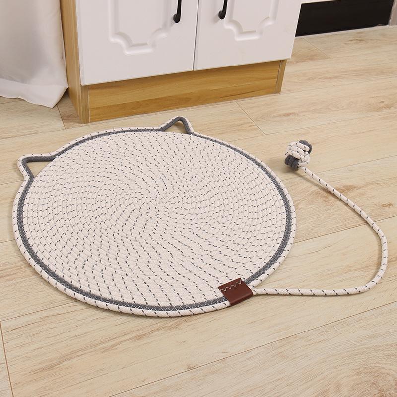 Woven Cotton Rope Cat Scratch Pad, Self-heating Scratching Cat Crawling Pad, Pet Cat Scratch Board, Washable and Non-flaking Cat Paw Pad