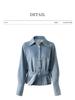 High-Quality Nanyou Retro Bleached Lace-Up Denim Shirt - Early Spring Long-Sleeved Top