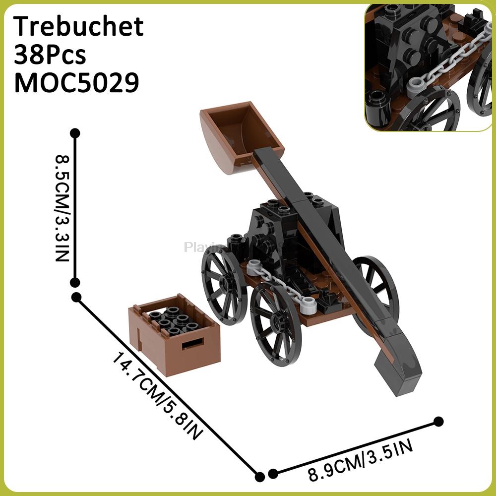 MOC Mittelalterliche Kriegssteine Kanonenwagen Waffe Katapult Armbrust Kompatible Figur Bausteine Spielzeug Für Kinder Erwachsene Freunde Geschenke