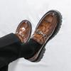 Luxusmarke Herren Business Kleiderschuhe Lässig Outdoor Walking Büro Slipper Sommer Dicke Sohle Lässiger Leder Faulenzer Fahrschuh