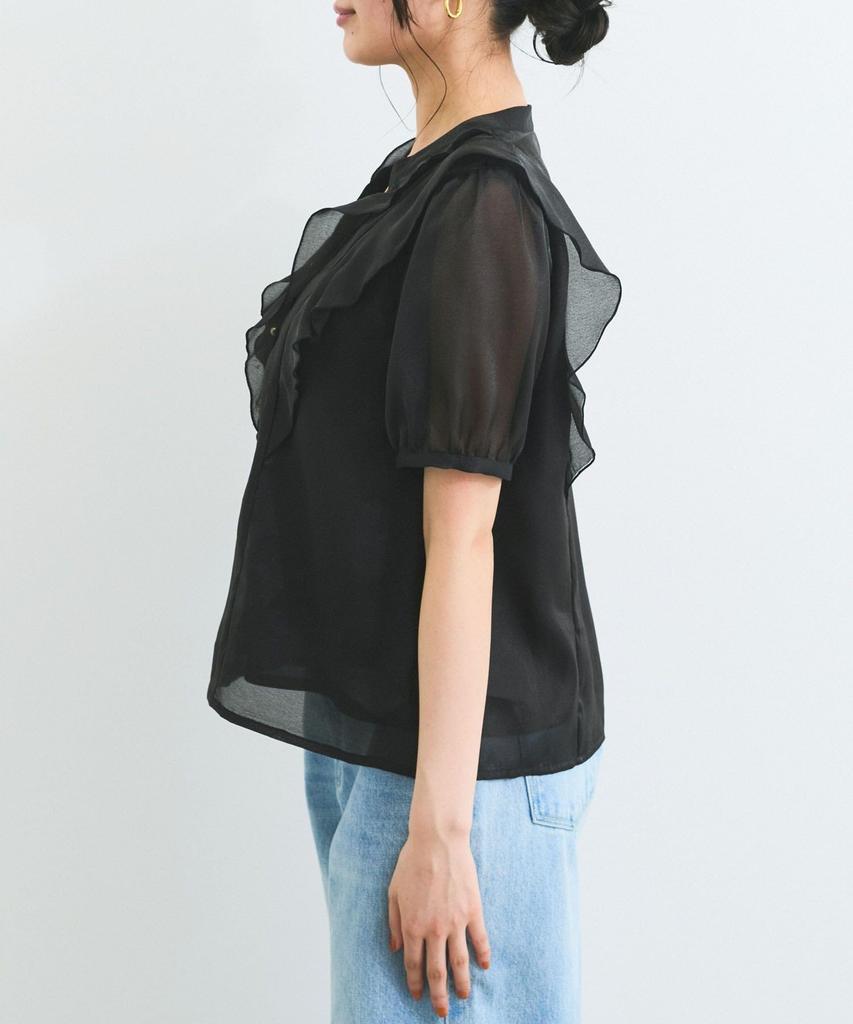 balloon sleeve peplum white [BIS] Cool-to-the-touch shirt, women's, (11)