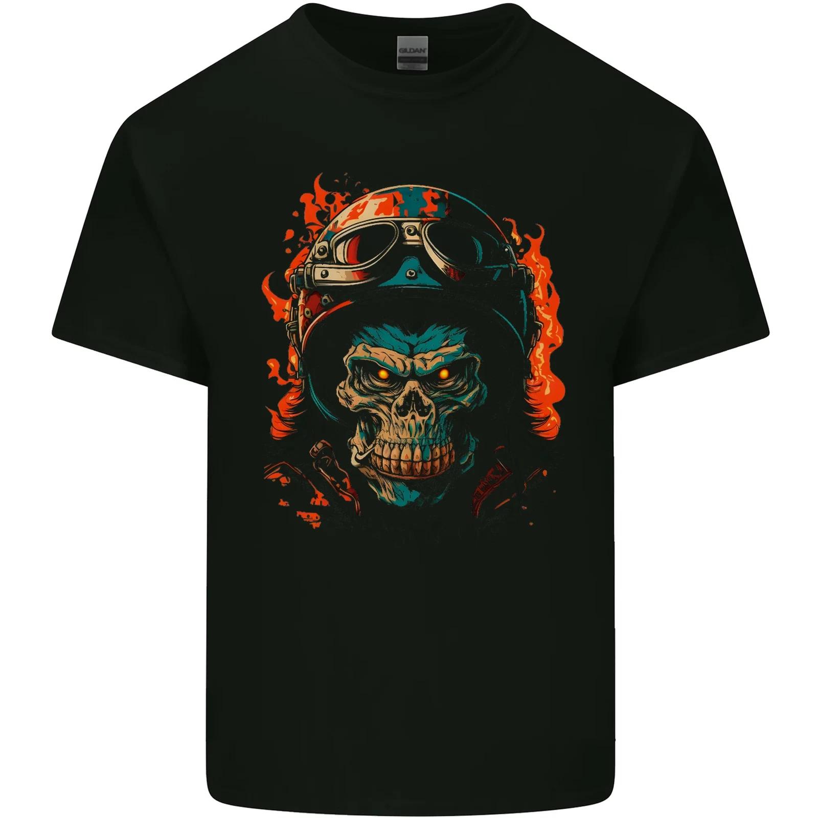 Biker Gorilla Skull Motorbike Motorcycle Kids T-Shirt Childrens 4XL