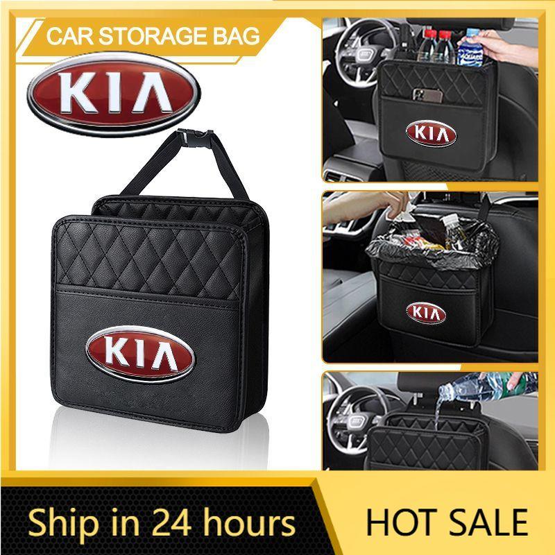 2026 Hot Car Sticker 1Pcs Car Seat Storage Bag Leather Storage Bag Accessories For Kia Ceed Sorento Sportage Niro Optima Picanto nero