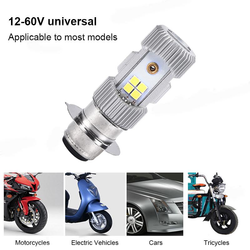 SEAMETAL P15D Motocyklový LED světlomet 3030 Žárovka pro dálková a potkávací světla Motocykl Skútr ATV LED světlomet 9V-80V Bílý