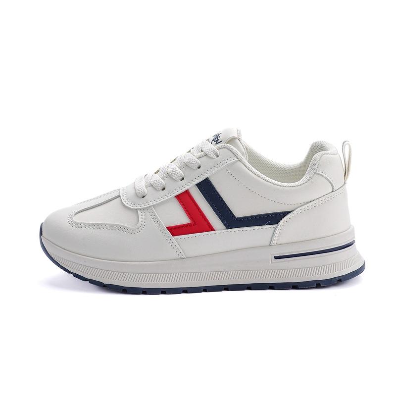 Large size white shoes women's 2025 spring and autumn new breathable and lightweight soft-soled sports shoes thick-soled versatile explosive casual s