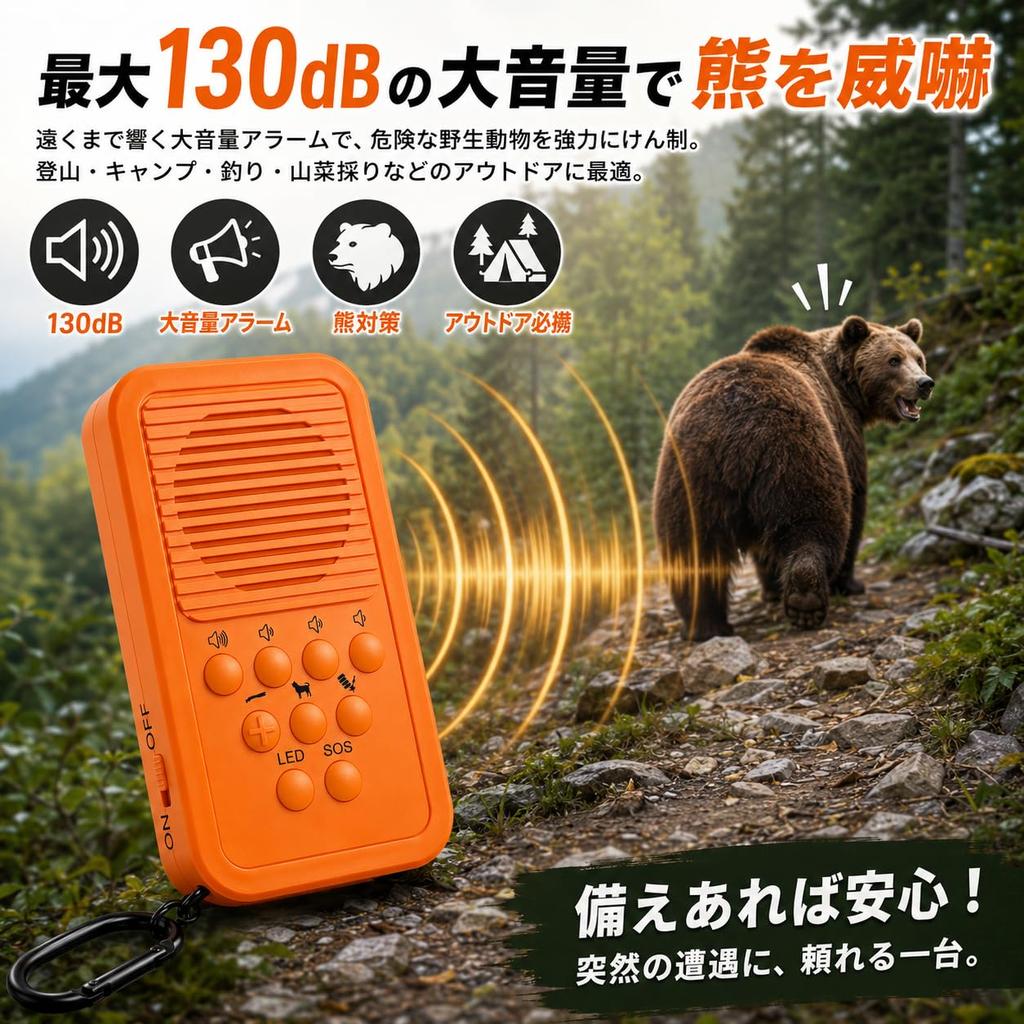 Bärenabwehr maximales Volumen Bärenalarm mit 3 Abwehrtönen Hund tollwütiger Hund Knallkörper Bärenabwehr für und ländlich inklusive japanischer Anleitung