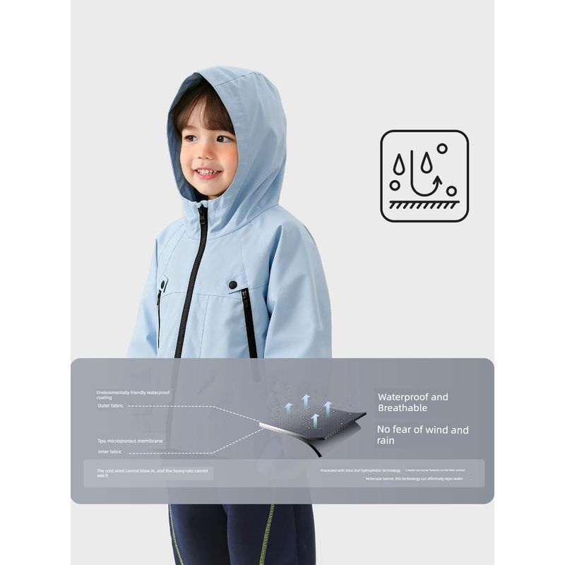 Right European Boys' Outdoor Waterproof Jacket Children's Spring and Autumn Sports Style Top 2026 New Children's Clothing Baby Clothes