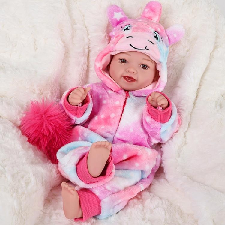 Reizende Puppenkleidung mit Tiermotiv für 43 cm Reborn-Puppen, Outfit-Set, weiches Polyesterkostüm für Kinder, Spielzeug zum Rollenspiel