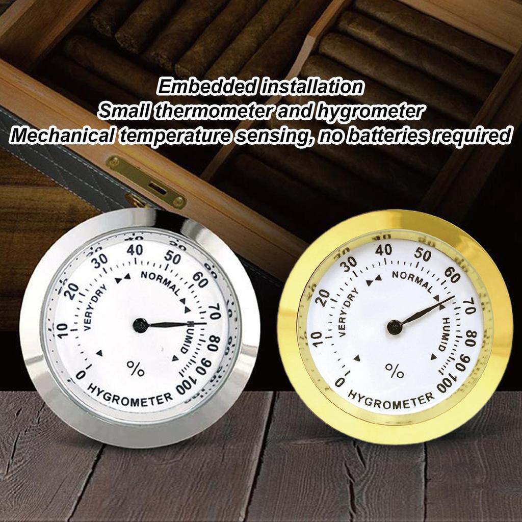 Analog Hygrometer High Precision Analog Round Humidity Sensor Hygrometer Monitor for Humidor Cabinet Cans Care and Maintenance