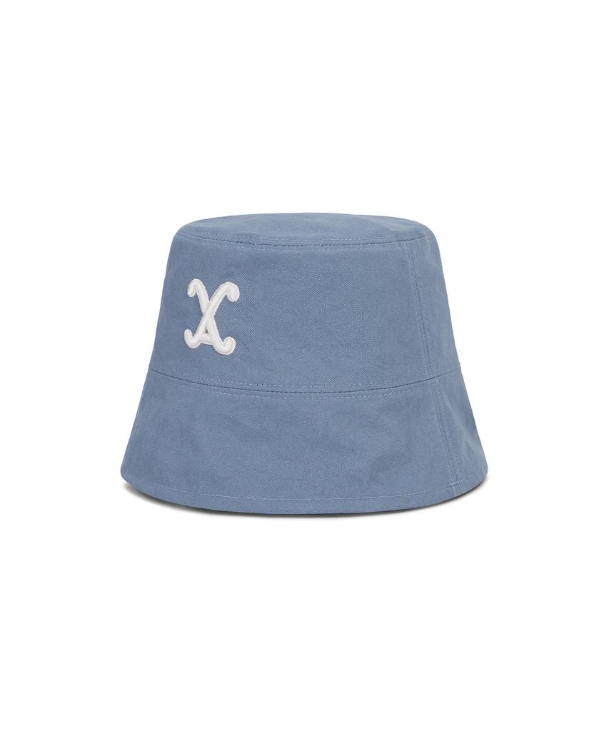 Bajal Va Curved 3D Logo Drop Bucket Hat Blue