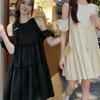 Maternity Clothing Summer New Light and Thin Off-the-shoulder Dress New Super Fairy Style Loose Meat Over the Knee, Do Not Show Off the Skirt