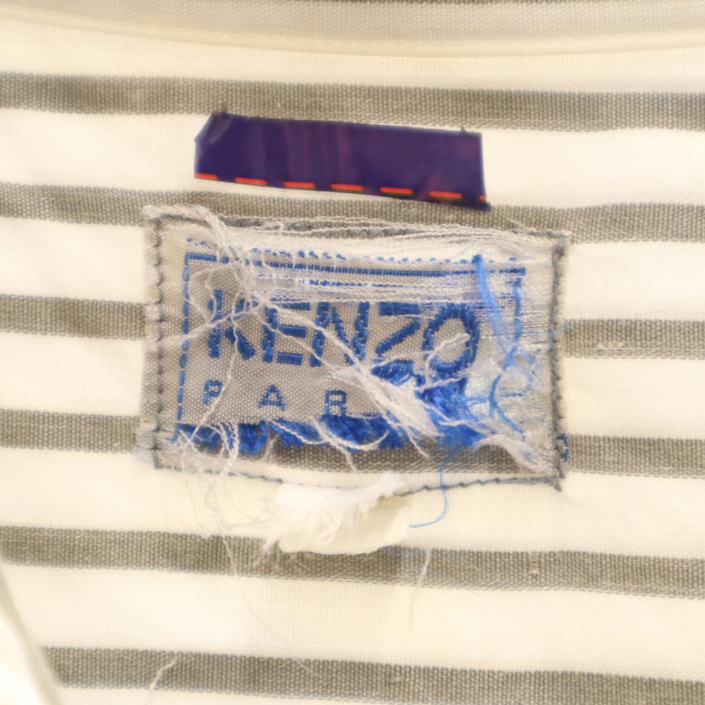 KENZO 90s Made in Japan Old Striped Pattern Long sleeve shirt 1 Gray Men's Used