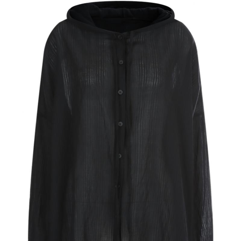 Shop Women S Sheer overSized Stripe Hoodie Shirt Ivory Ntt Wbl 20298